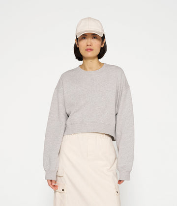 cropped sweater | light grey melee