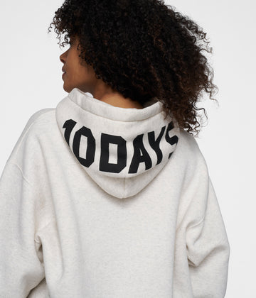 statement hoodie | soft white melee