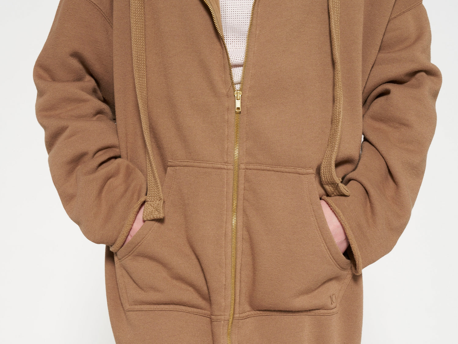 long zip hoodie | cedar brown