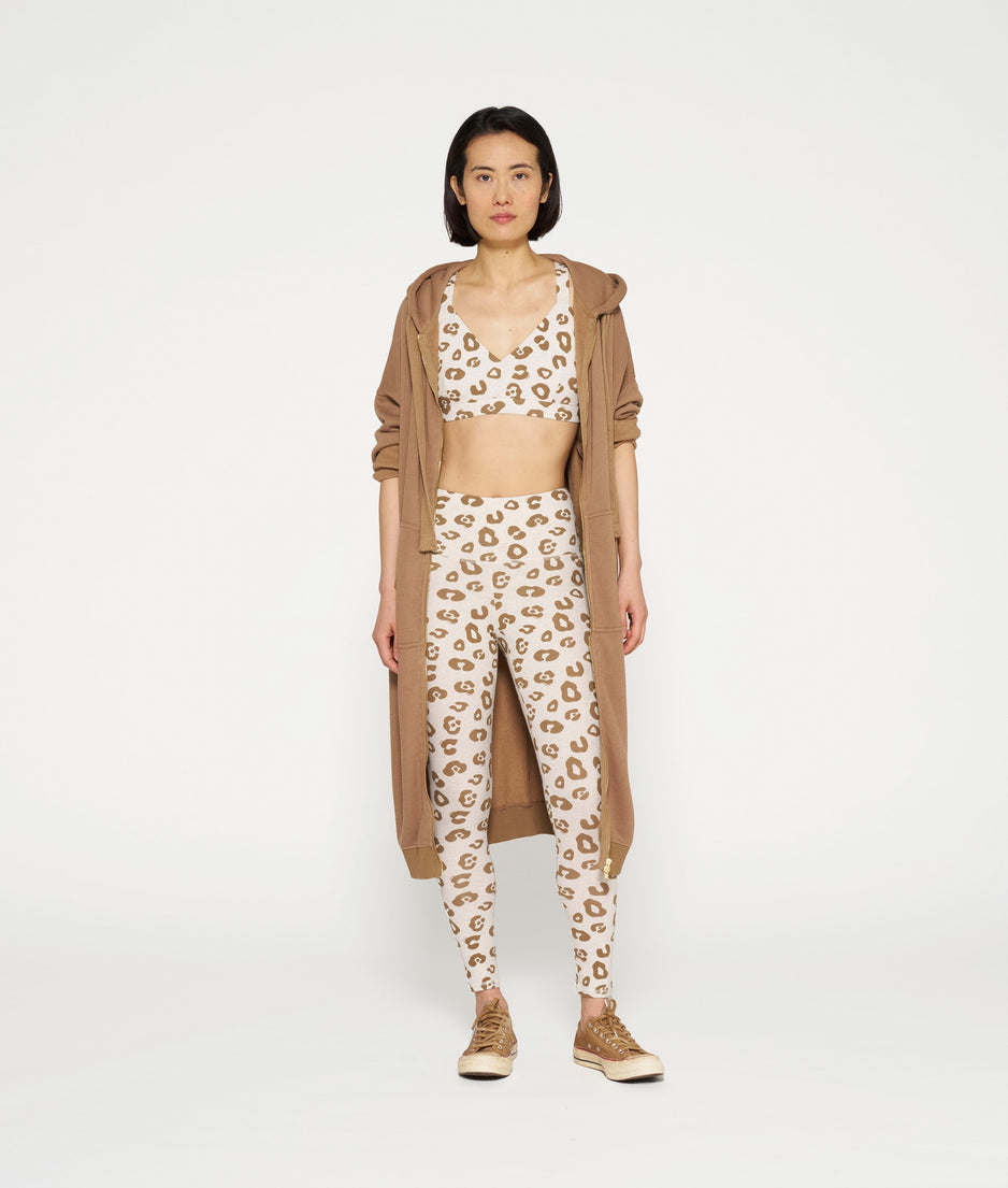 yoga leggings leopard | soft white melee