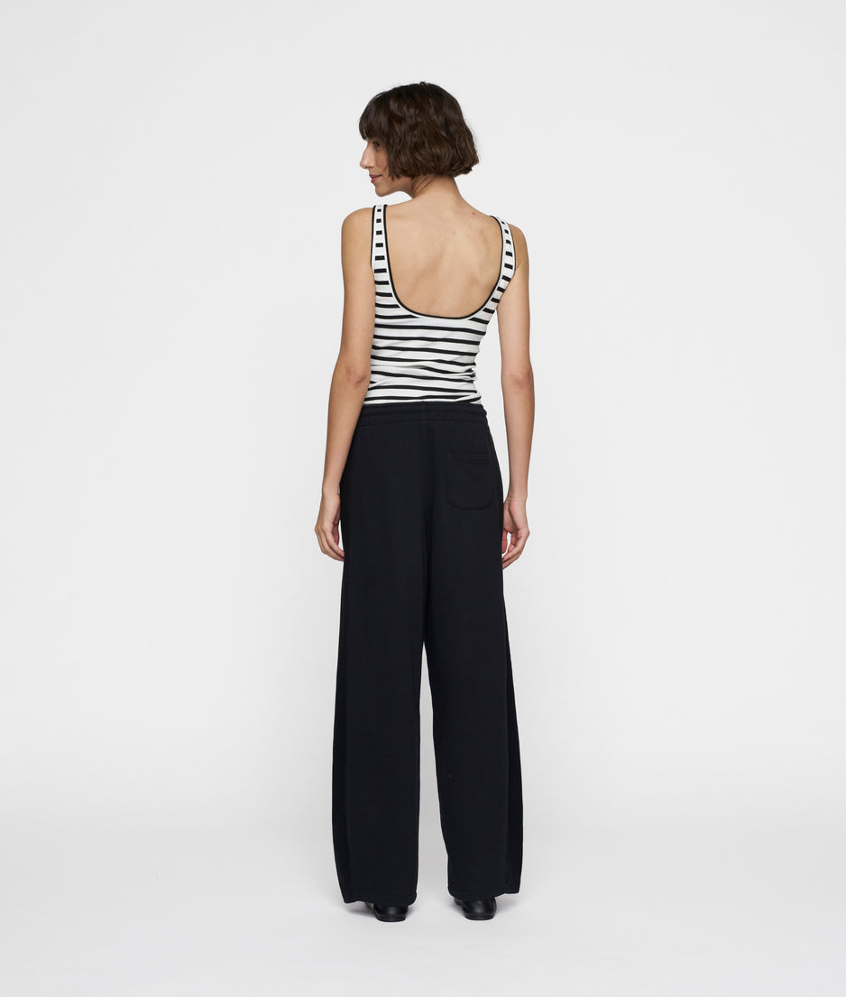 ballet top back scoop stripes | ecru/black