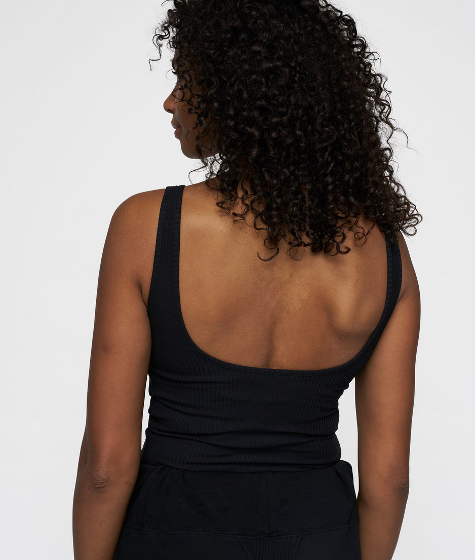 ballet top back scoop | black