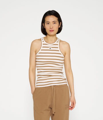 tank top rib stripes | ecru/cedar brown