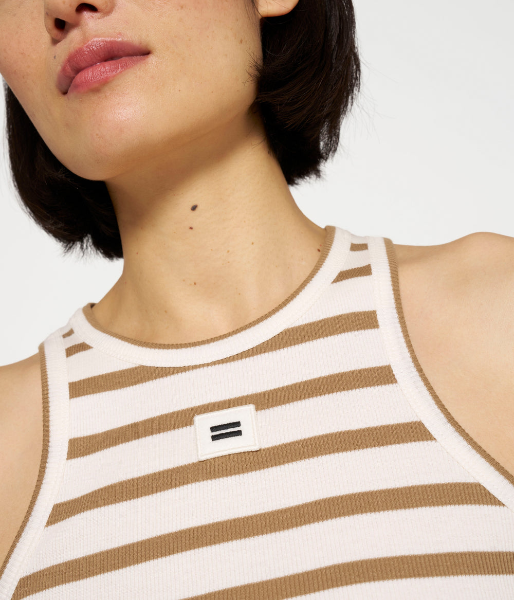 tank top rib stripes | ecru/cedar brown