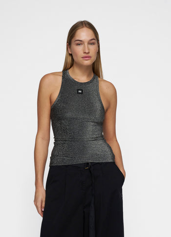 tank top glitter | black