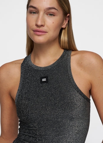 tank top glitter | black