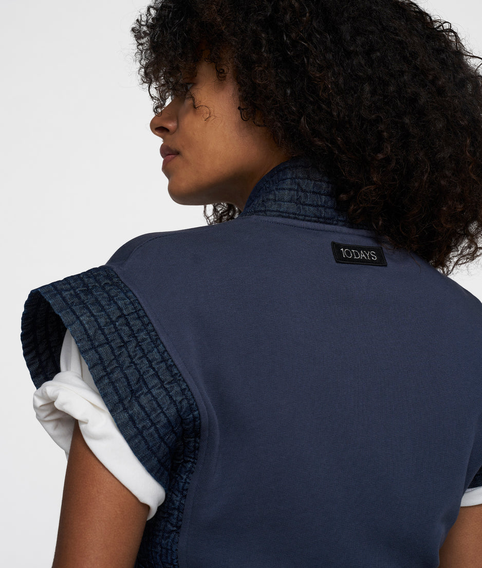 padded kimono gilet | yale blue