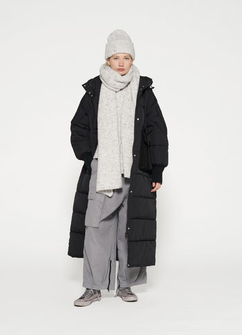 long puffer jacket | black