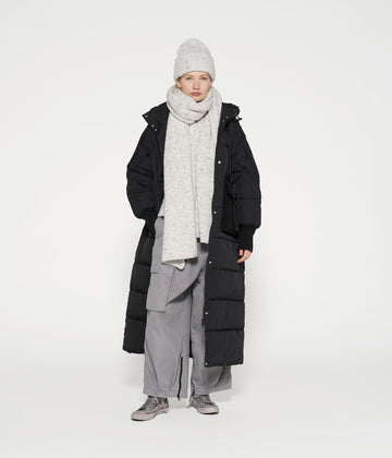 long puffer jacket | black