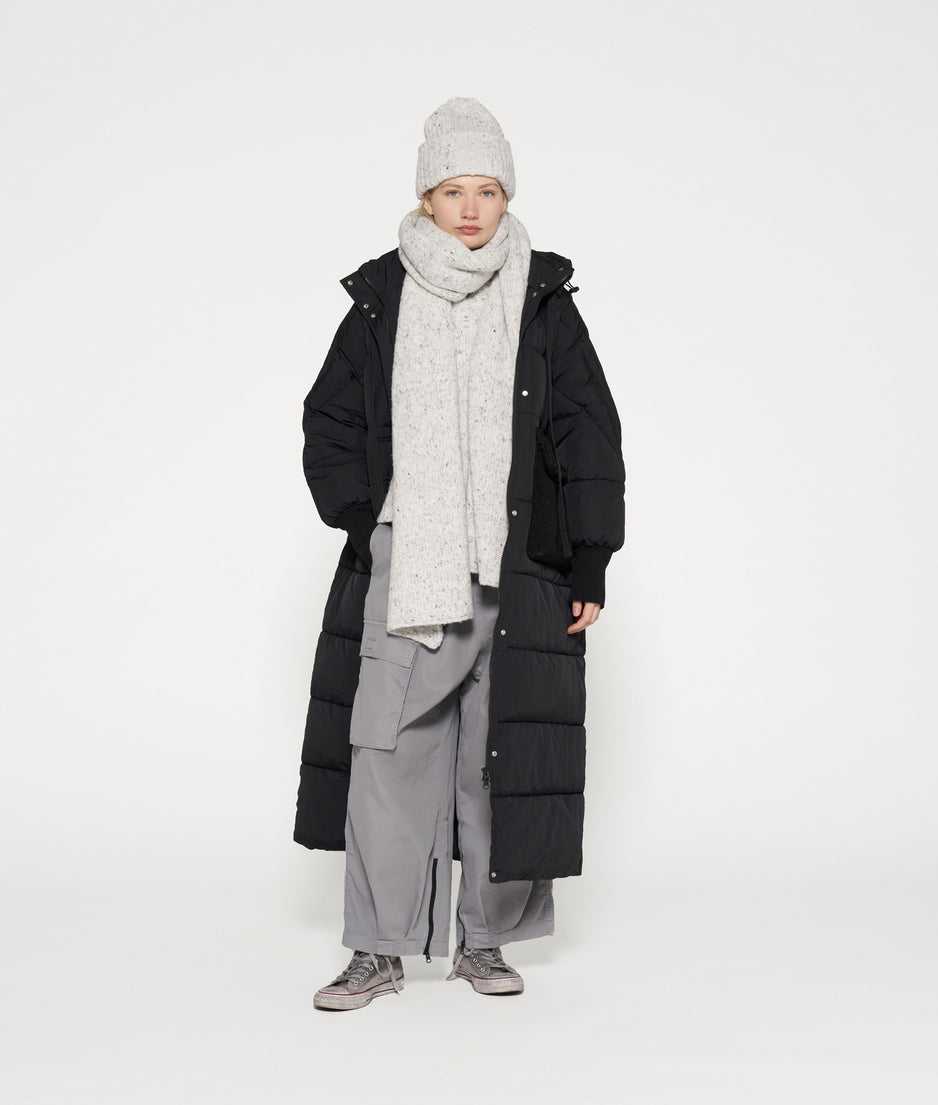 long puffer jacket | black