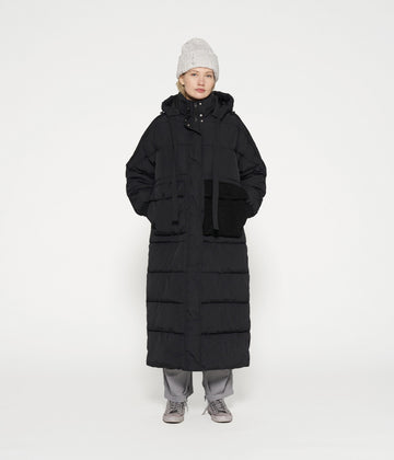 long puffer jacket | black