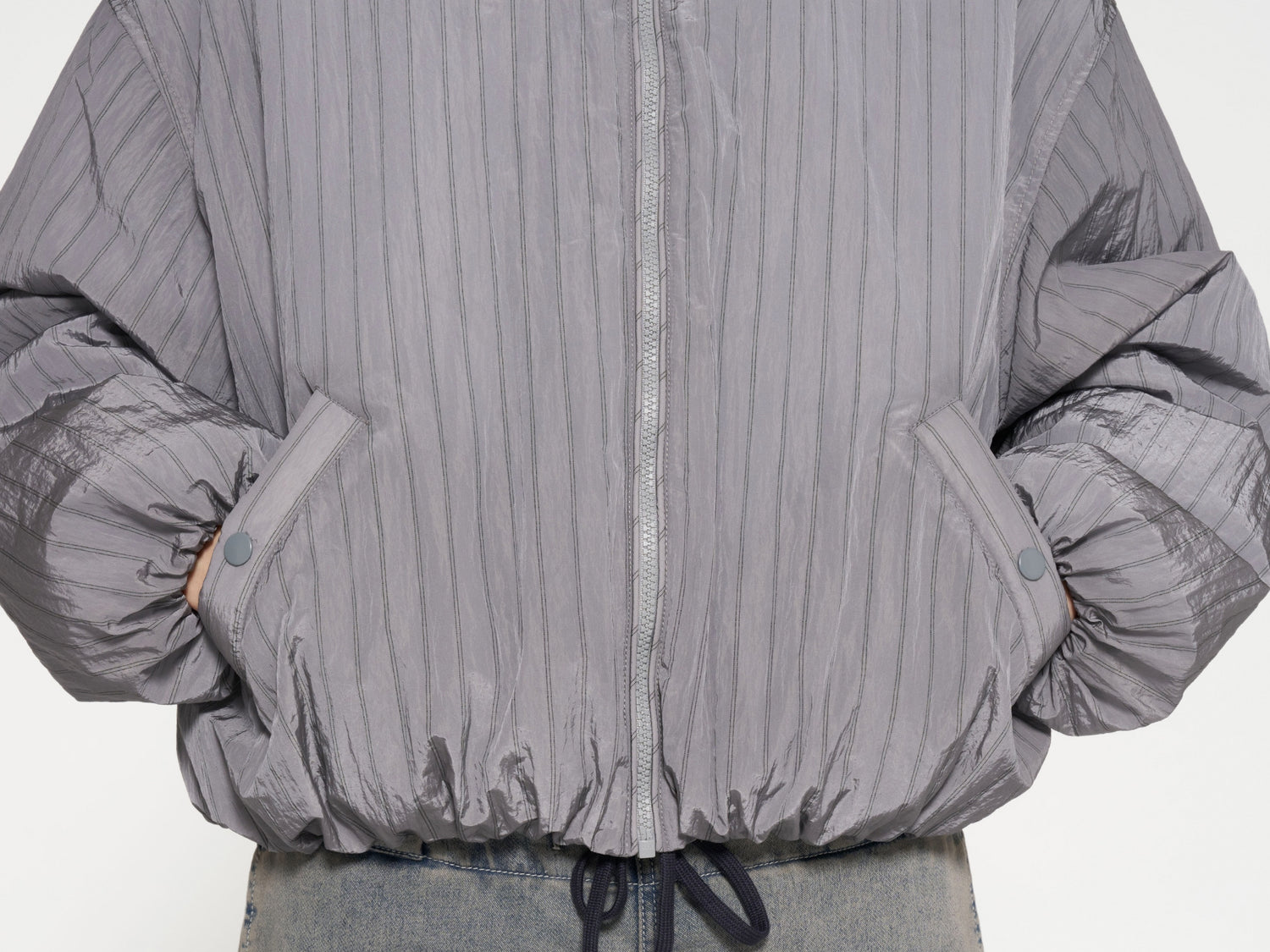 bomber jacket pinstripe | graphite