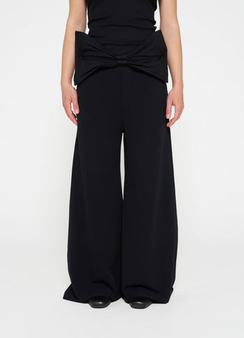 flared jogger bow | black