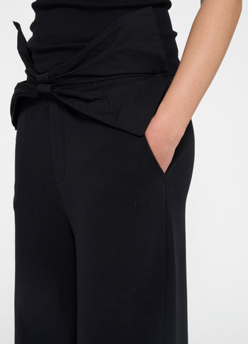 flared jogger bow | black