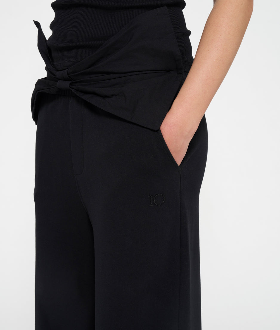 flared jogger bow | black