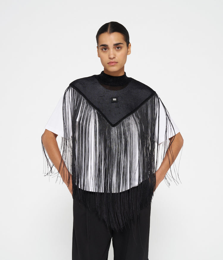 fringe top | black