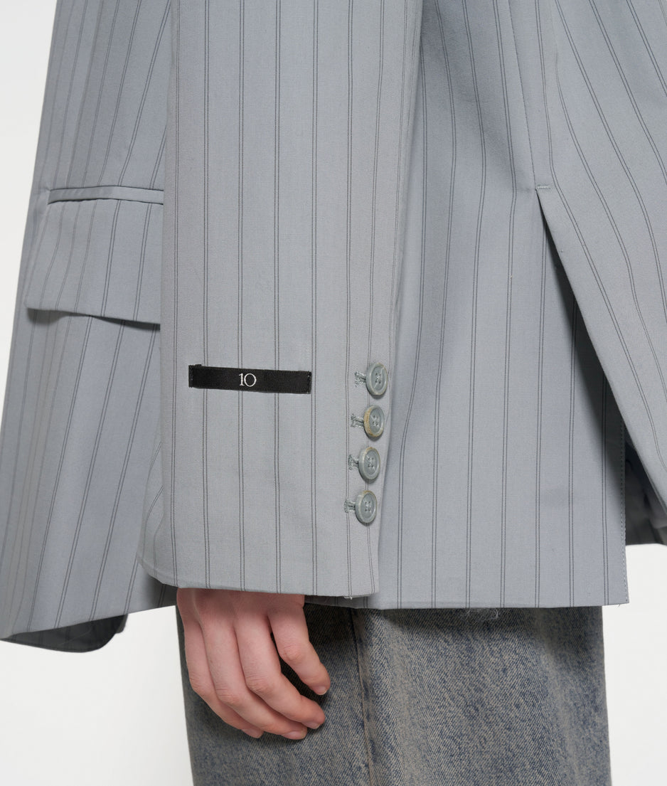 oversized pinstripe blazer | graphite