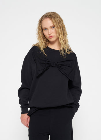 statement sweater bow | black