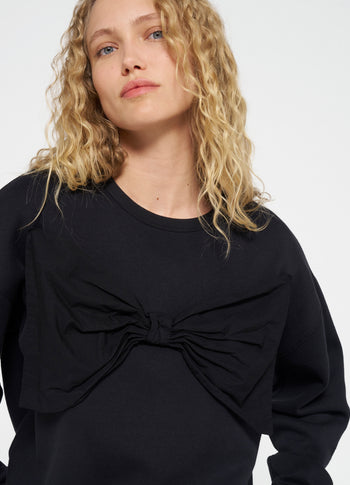 statement sweater bow | black