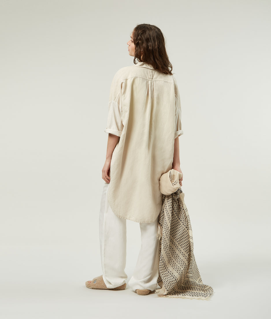 shirt cotton linen | light safari