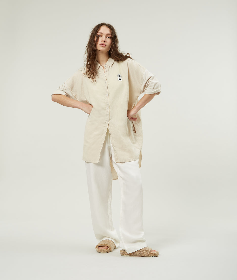 shirt cotton linen | light safari