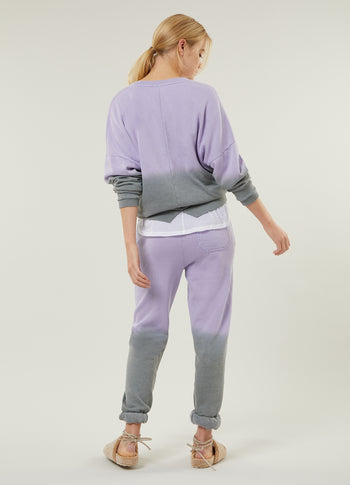 high waist jogger dip dye | lilac