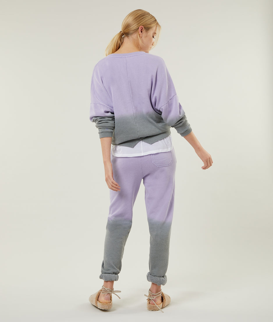 high waist jogger dip dye | lilac