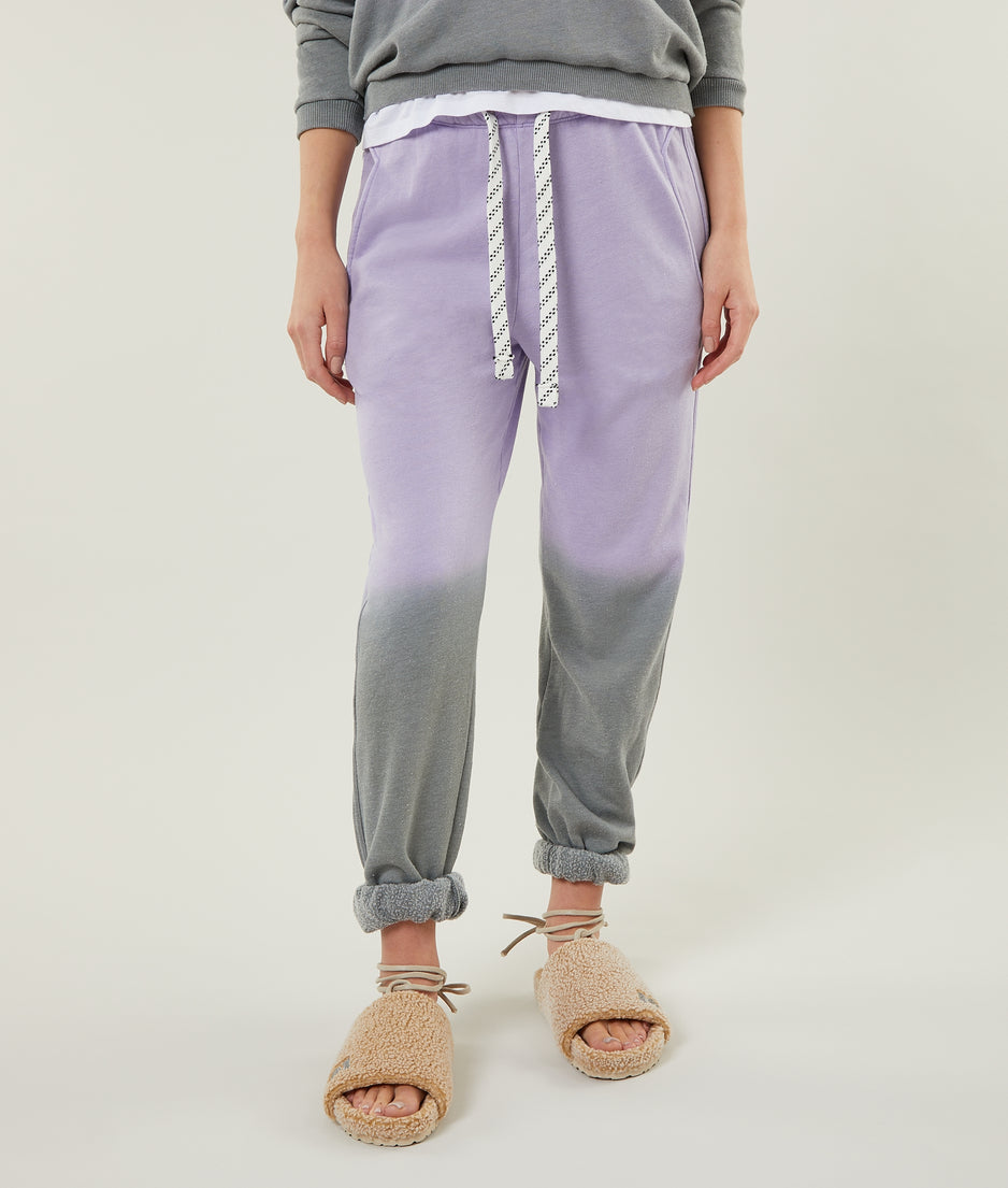 high waist jogger dip dye | lilac