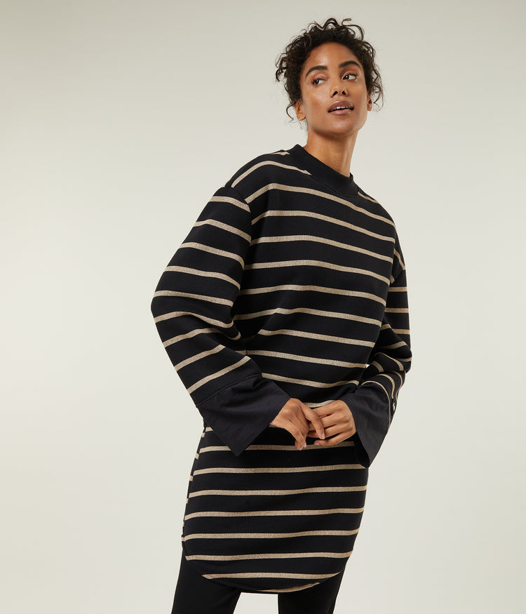 dress triple stripe | black/oat