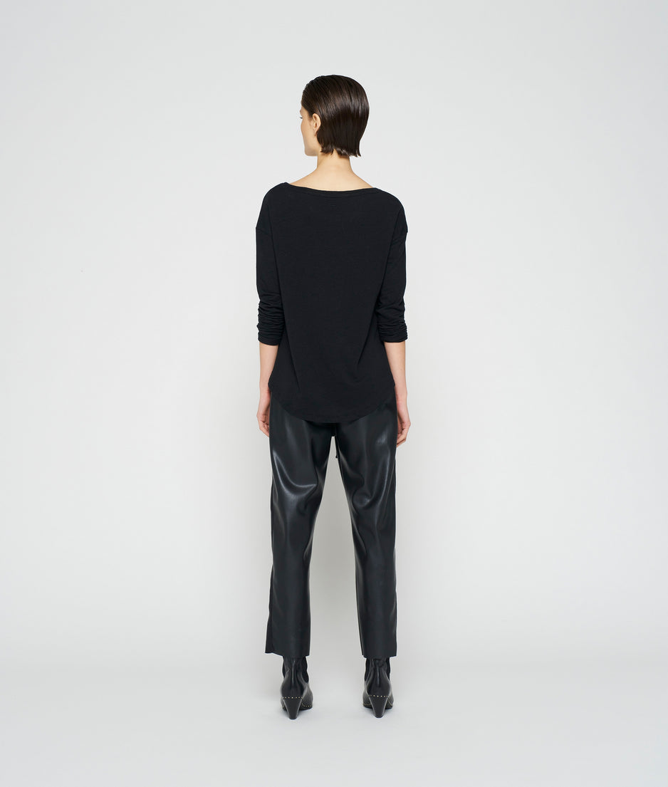 longsleeve tee linen | black