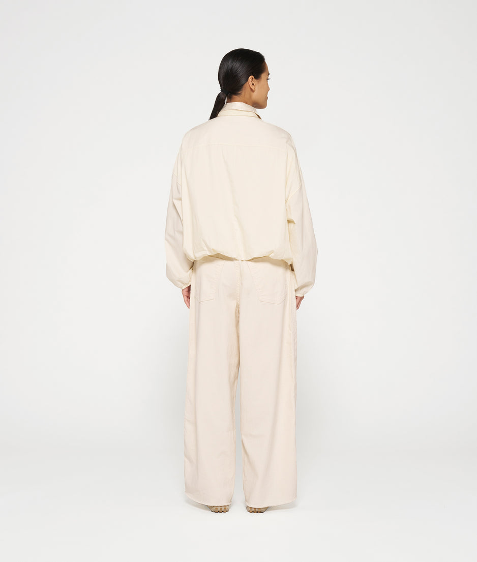 wide twill pants | ecru