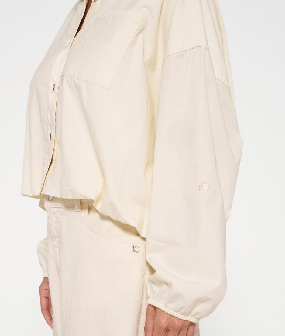 cropped smoking blouse | light natural