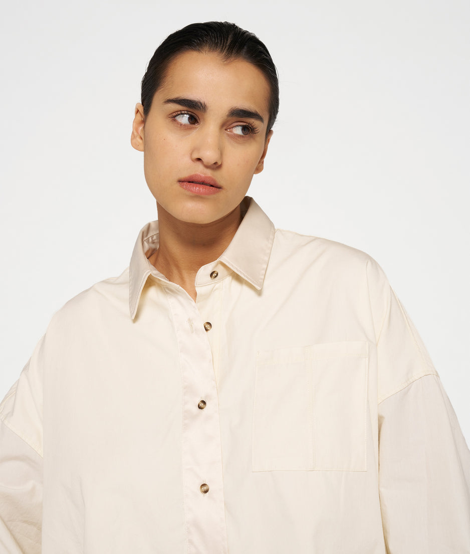 cropped smoking blouse | light natural