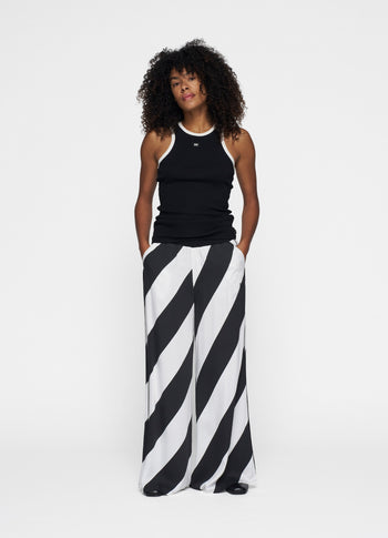 tank top rib contrast | black