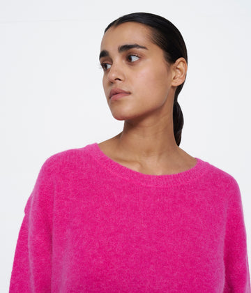 sweater soft knit | bright pink