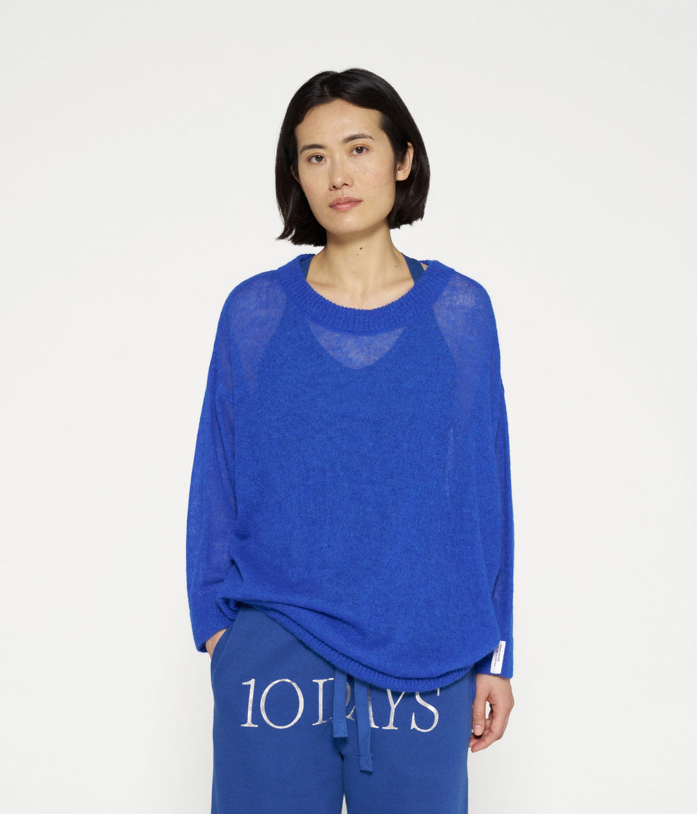 solid sweater | true blue