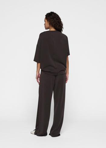 soft wide leg jogger | chocolate