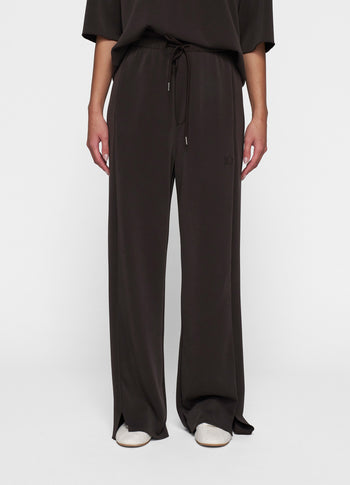 soft wide leg jogger | chocolate