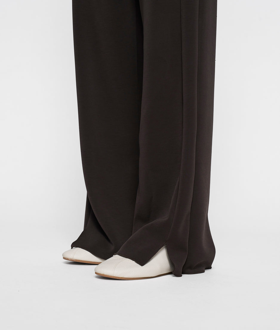 soft wide leg jogger | chocolate