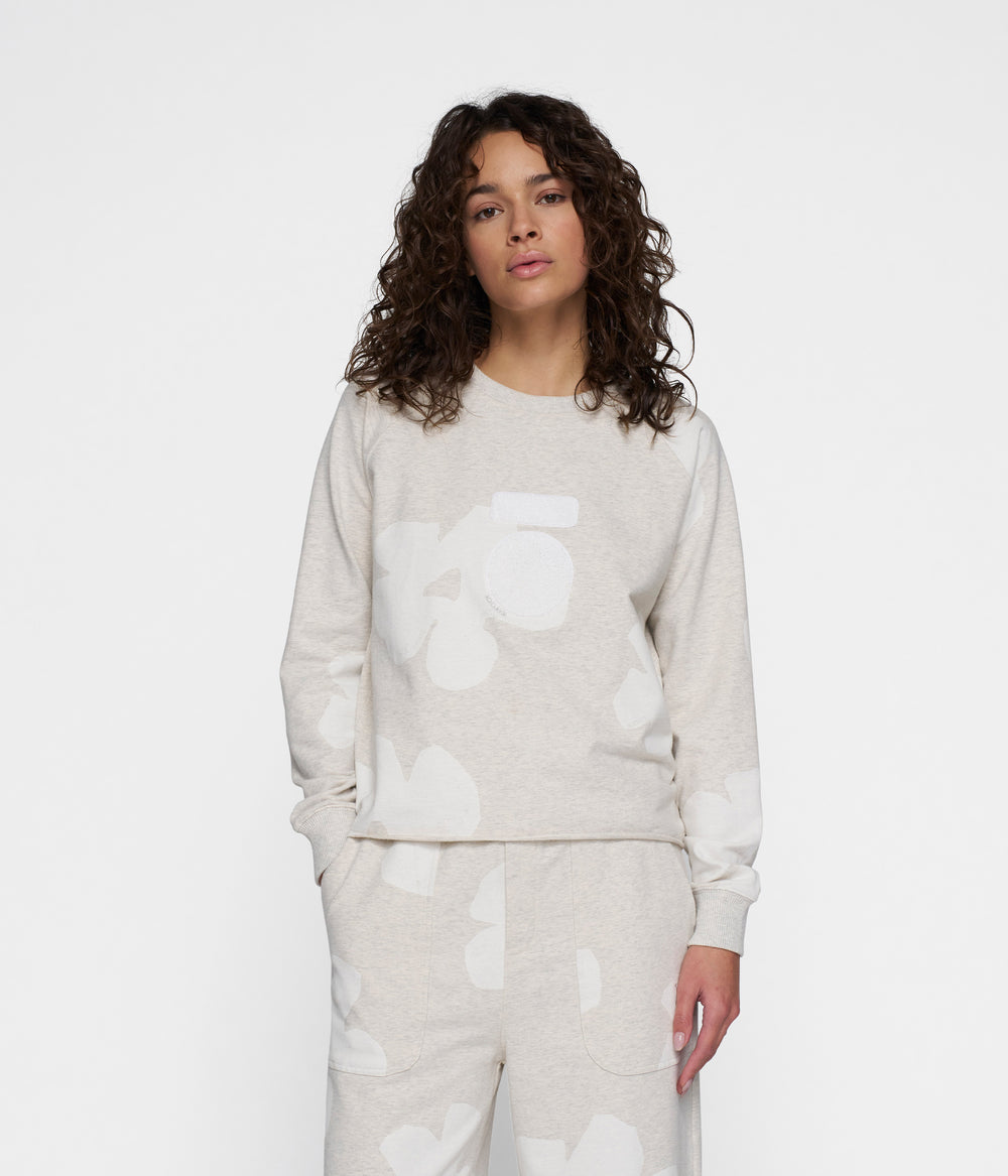 icon sweater flower | soft white melee