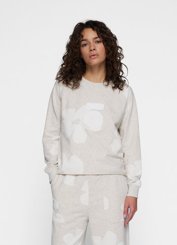 icon sweater flower | soft white melee