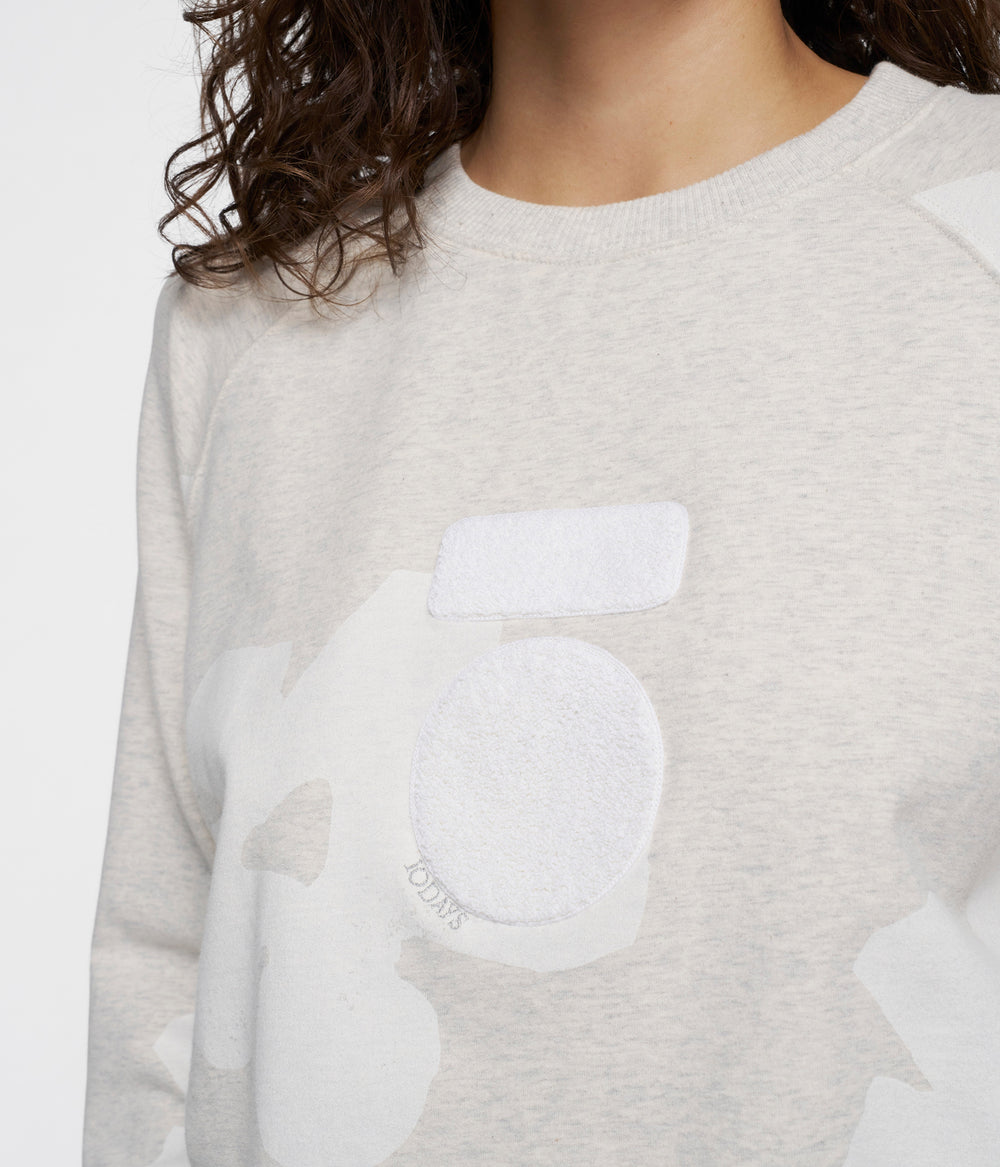 icon sweater flower | soft white melee