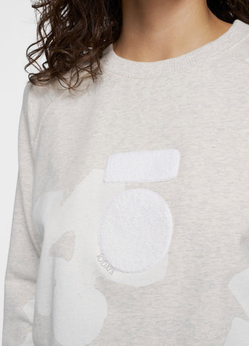 icon sweater flower | soft white melee