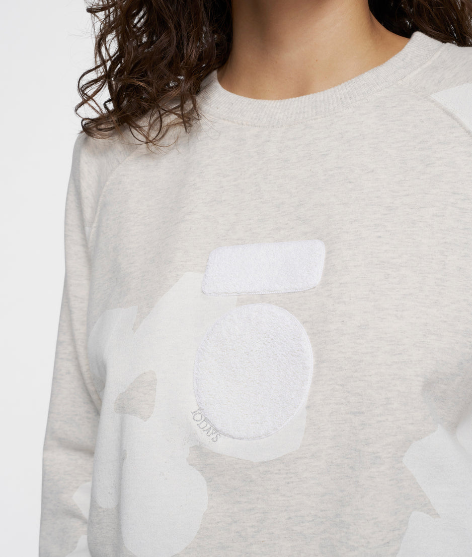 icon sweater flower | soft white melee