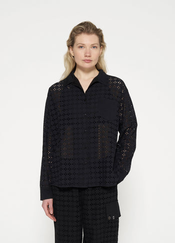 shirt broidery anglaise | black