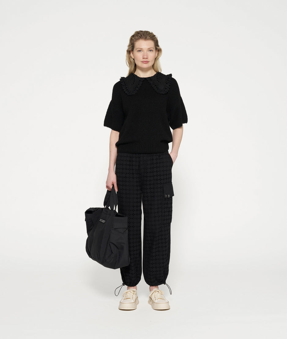 cropped combat pants | black