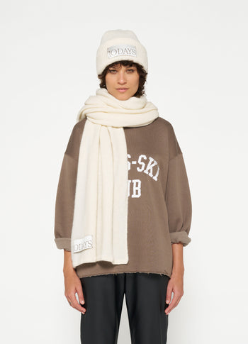 soft knit scarf | ecru