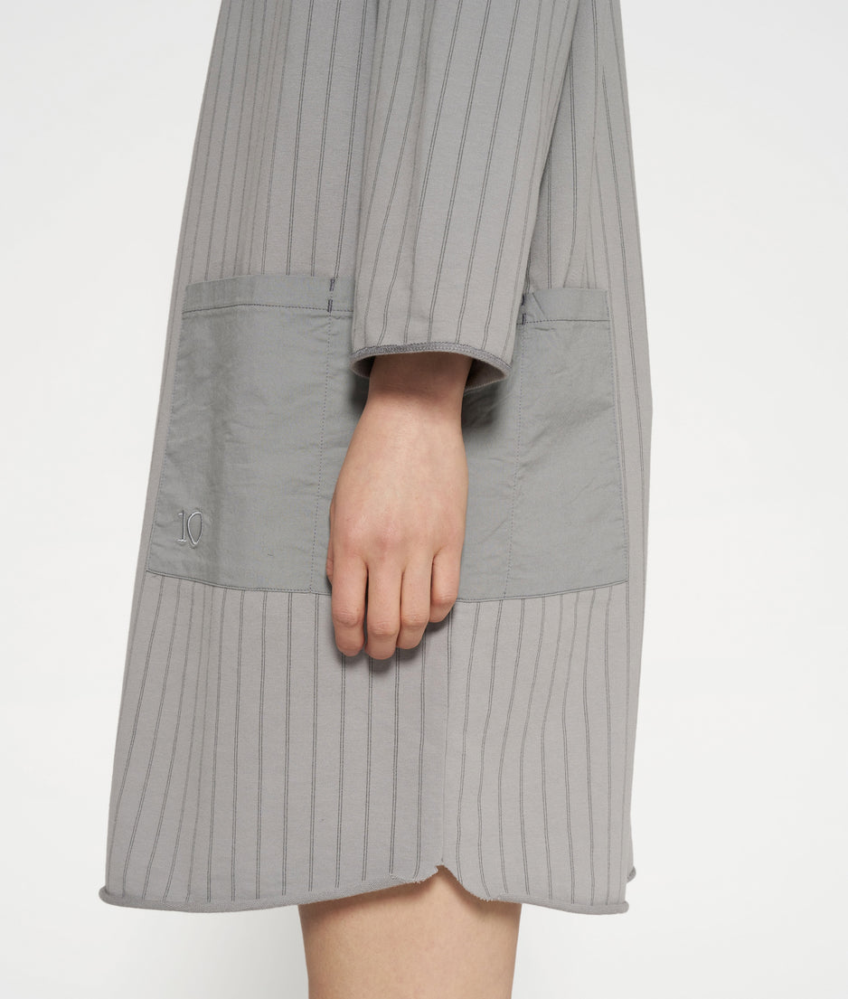 sweat dress pinstripe | graphite