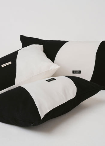 pillow double stripe 50x50 | ecru/black