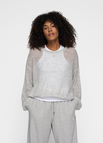 THE KNIT SWEATER | light grey melee